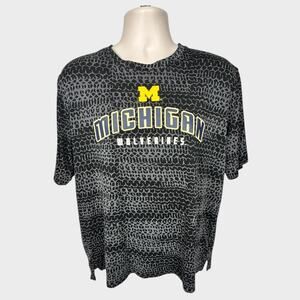 Russell Mens XL University of Michigan Wolverines Short Sleeve TShirt Polyester